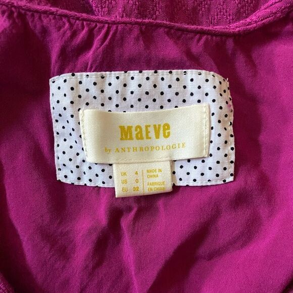 Maeve Brenna Short Sleeved High Low Wrap Dress Raspberry Size 0 - Picture 9 of 9